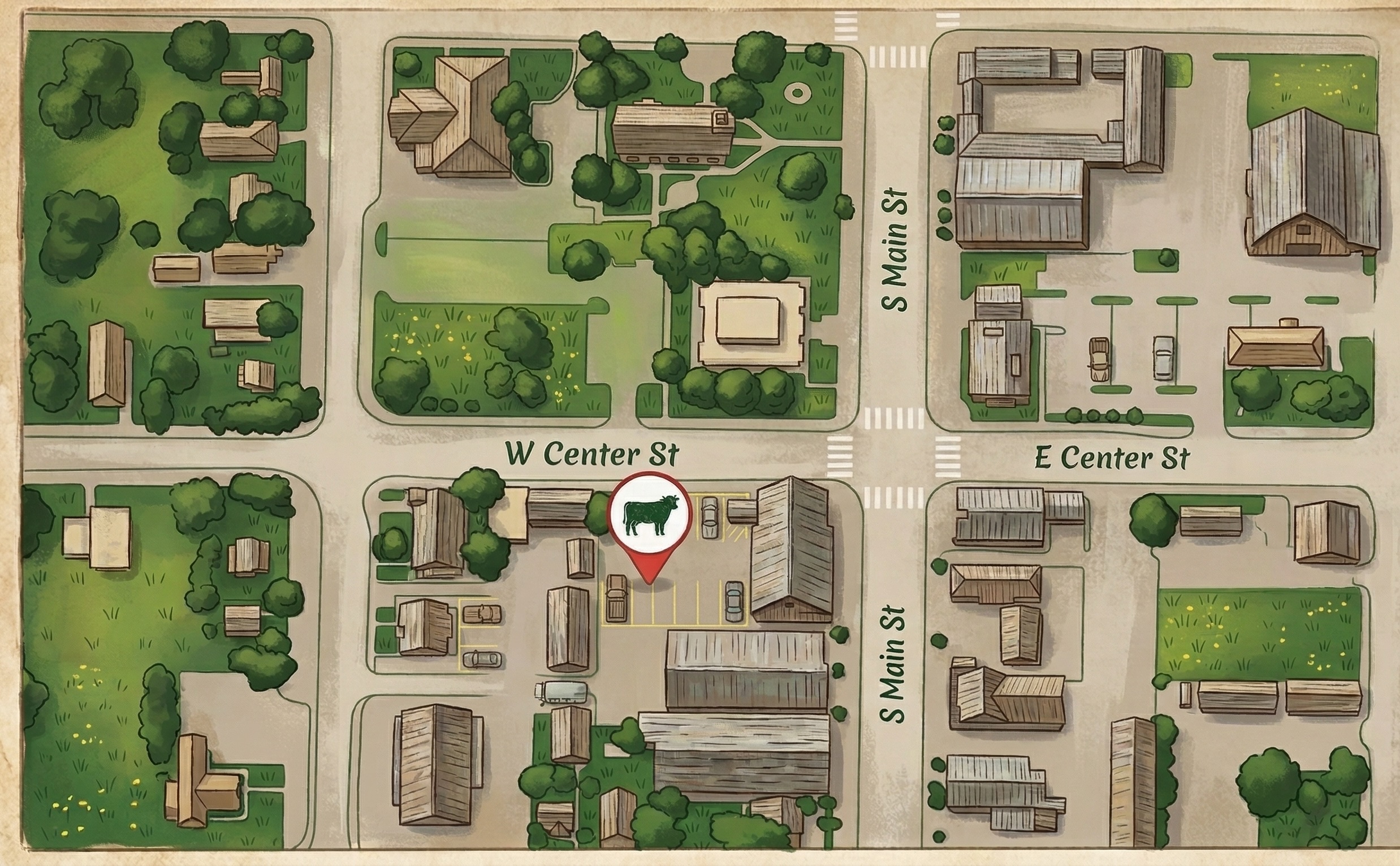 Map showing The Grassy Cow at 55 W Center St, Heber City, UT